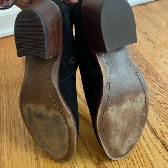 SAM EDELMAN Petty Black Suede Ankle Boots Booties Size 6.5 - Picture 8 of 10